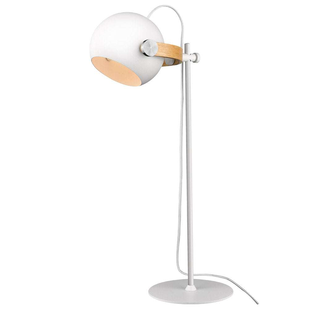 D.c bordlampe ø18 e27, hvid / eg