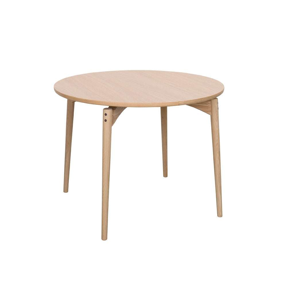 PBJ Aeris spisebord Ø122 i hvidpigmenteret eg med udtræk