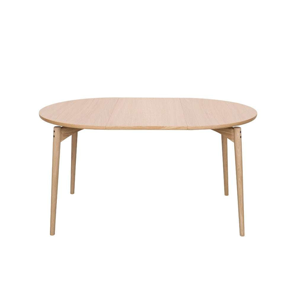 PBJ Aeris spisebord Ø122 i hvidpigmenteret eg med udtræk