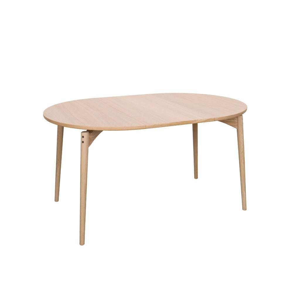 PBJ Aeris spisebord Ø122 i hvidpigmenteret eg med udtræk