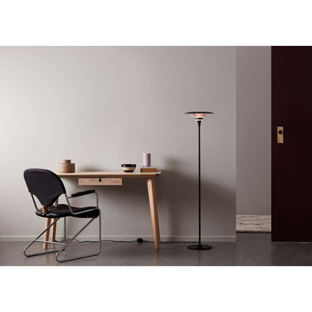 Diablo gulvlampe ø30 mat sort/blank rød Gulvlampe