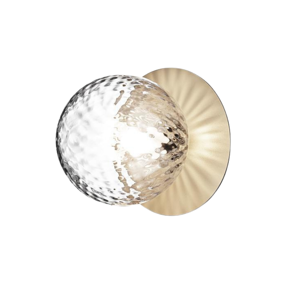 Liila 1 medium, nordic gold / optic clear, ip44 Væglampe