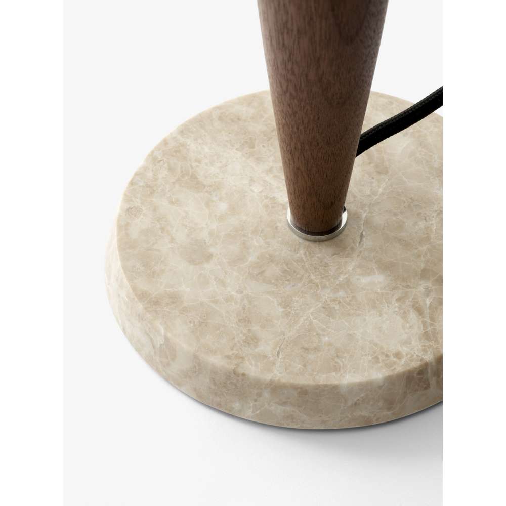 Herman SHY3, Opal Glass w. Oiled Walnut & Cream Marble