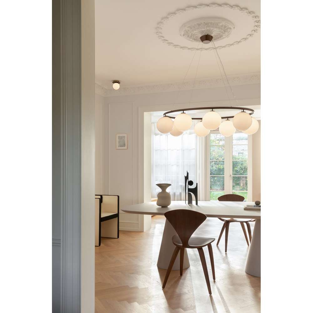 Miira 8 circular, dark bronze / opal Loftlampe