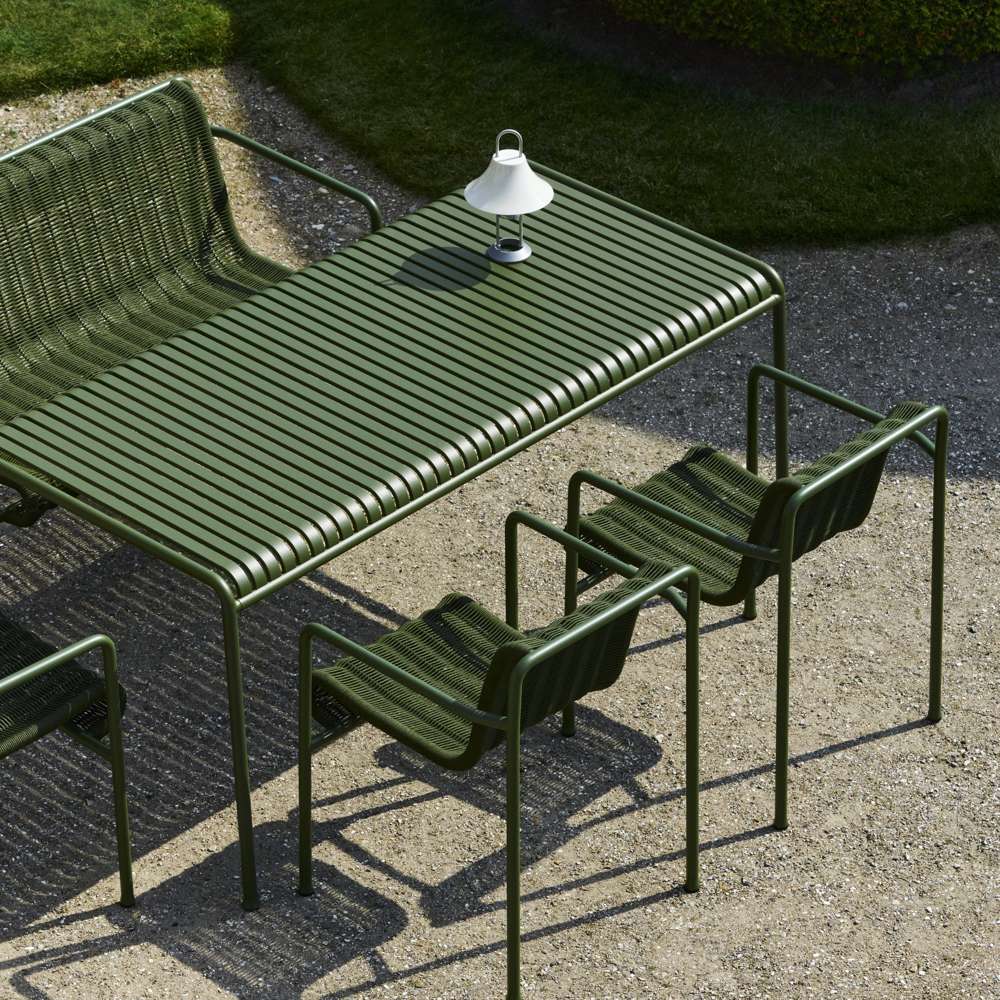 Hay Palissade Cord spisebordsbænk med armlæn