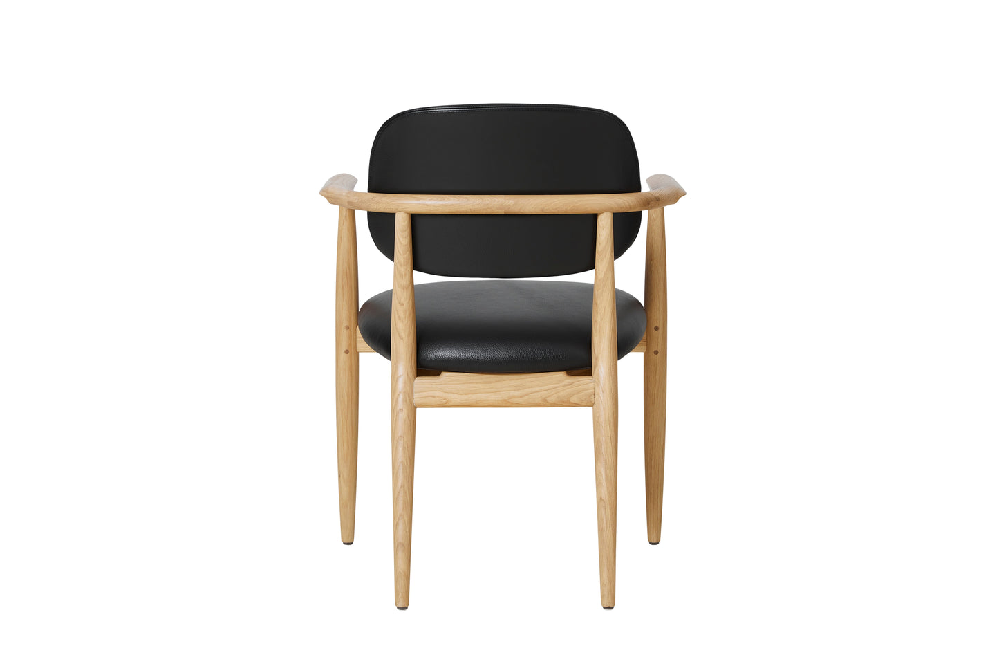 Slow Dining Chair in Oak with Black Leather by Stellar Works