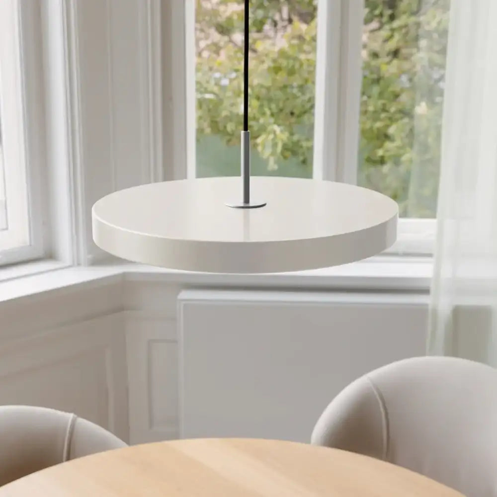 Asteria Plus Medium Pearl White Stål Top Pendel