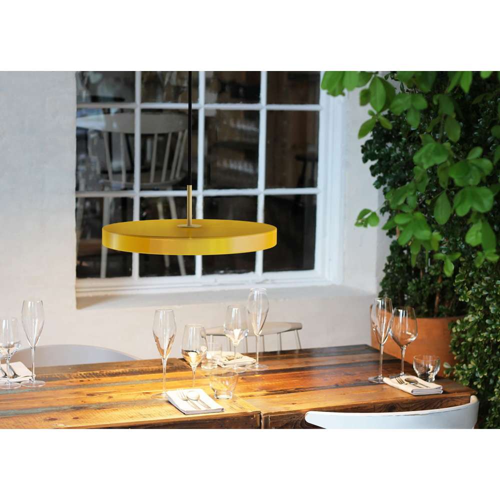 Asteria Medium - Saffron yellow 43 x 14 cm, 2.7m cordset Pendel