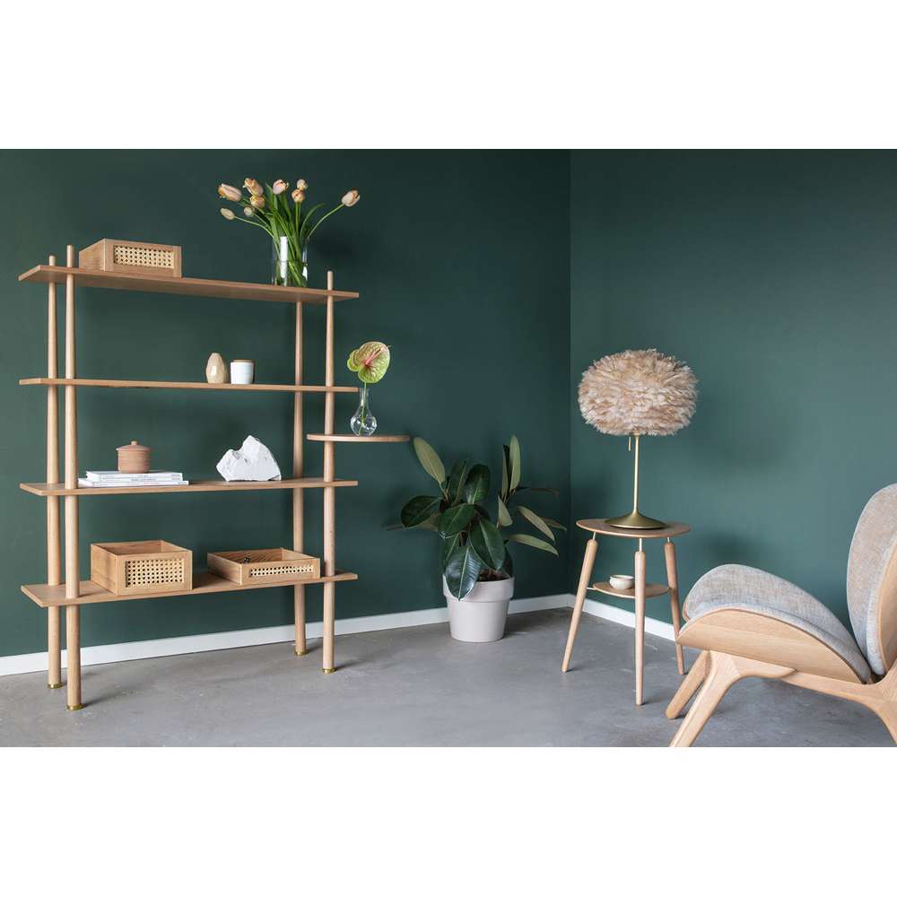 Santé table stand brushed brass, w/USB, H 42 cm Bordlampe