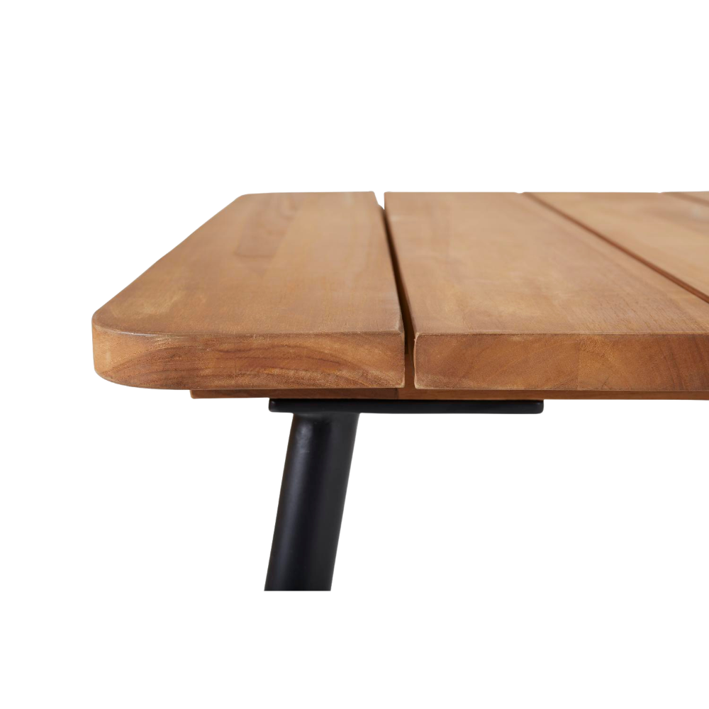Brafab Nolli havebord L225 Bordplade: Natur | Stel: Sort