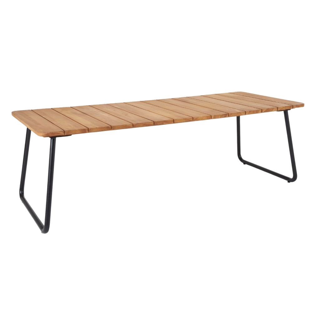 Brafab Nolli havebord L225 Bordplade: Natur | Stel: Sort