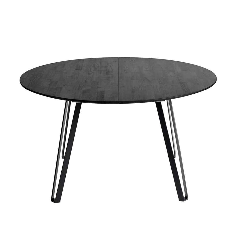 Muubs Space spisebord Ø150 i sortbejdset ask med udtræk