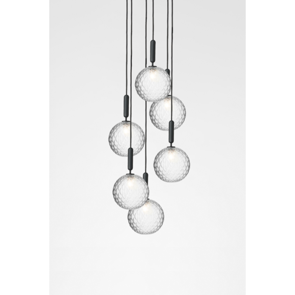 Miira 6 large, rock grey / optic clear Pendel