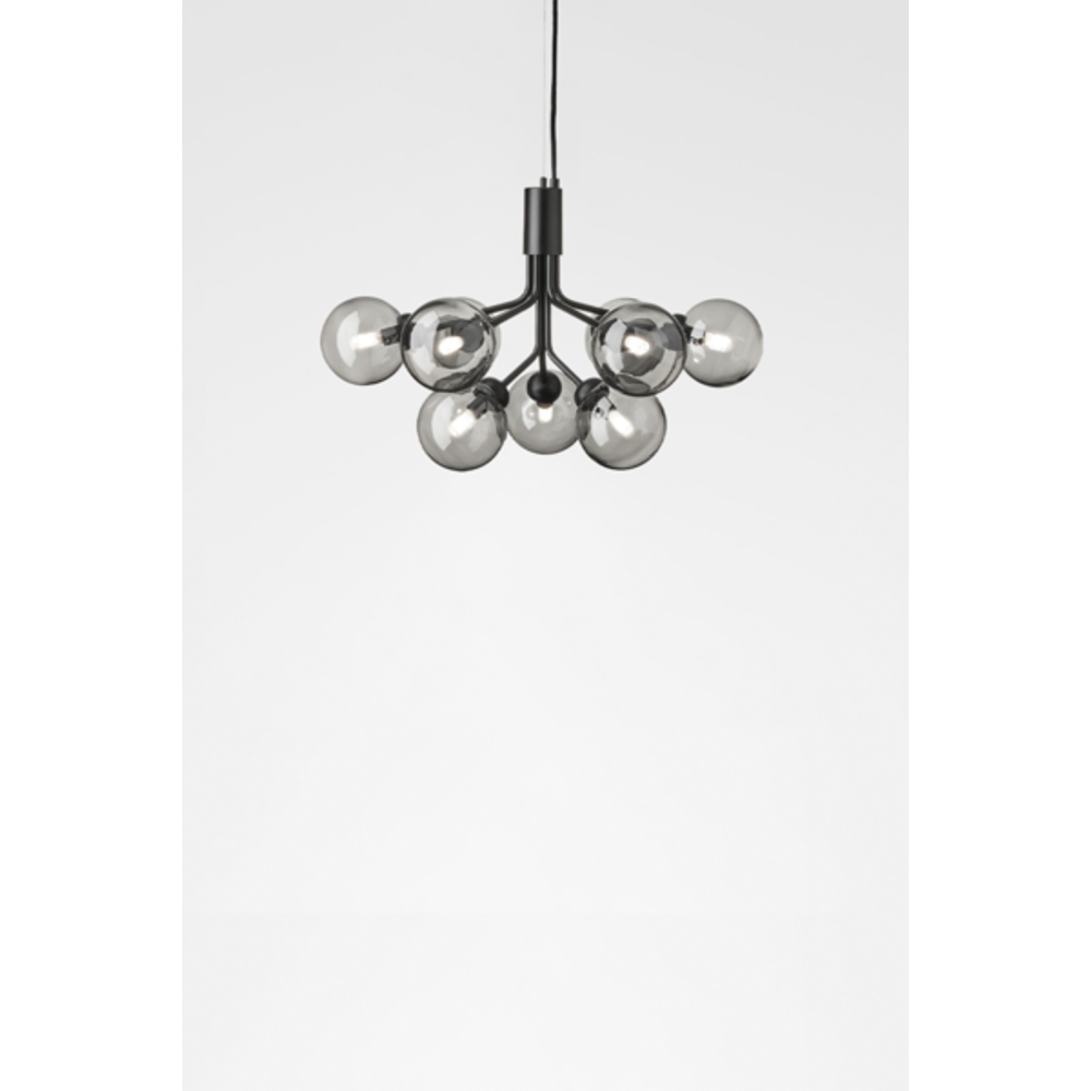 Apiales 18, satin black / opal Loftlampe