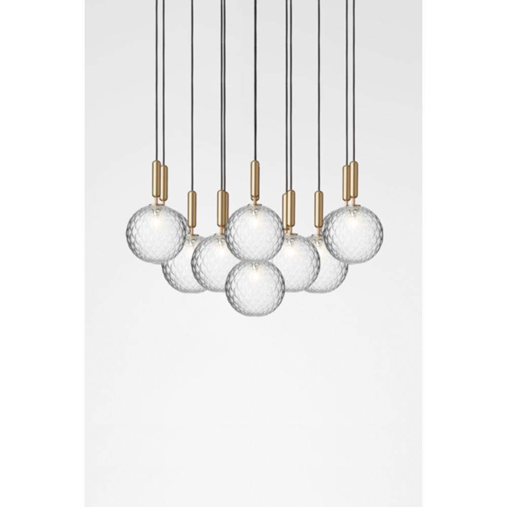 Miira 13 large, brass / optic clear Pendel