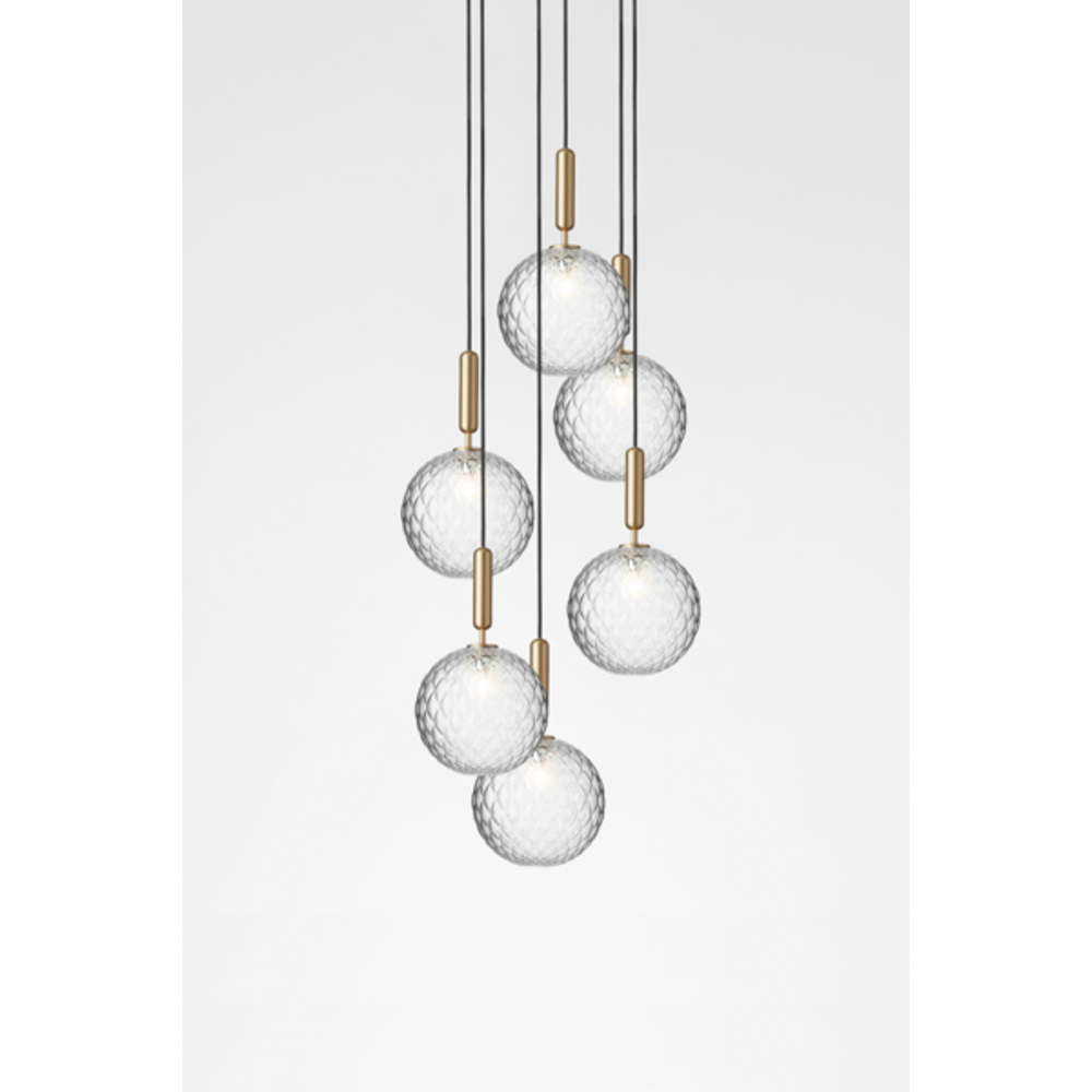 Miira 6 large, brass / optic clear Pendel