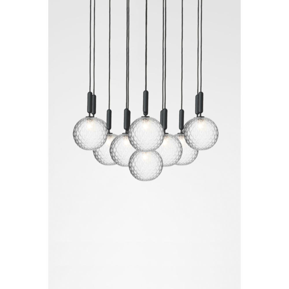 Miira 13 large, rock grey / optic clear Pendel