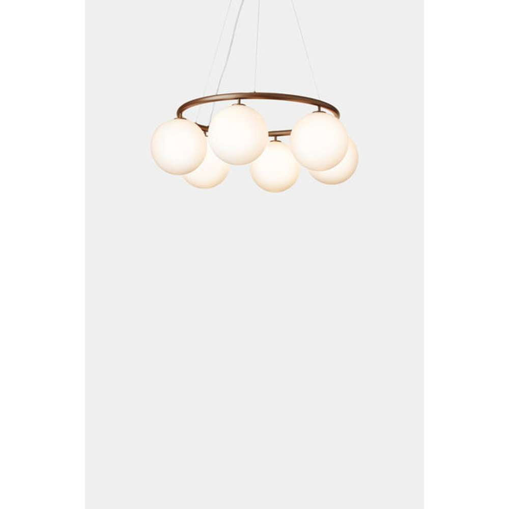 Miira 6 circular, dark bronze / opal Loftlampe