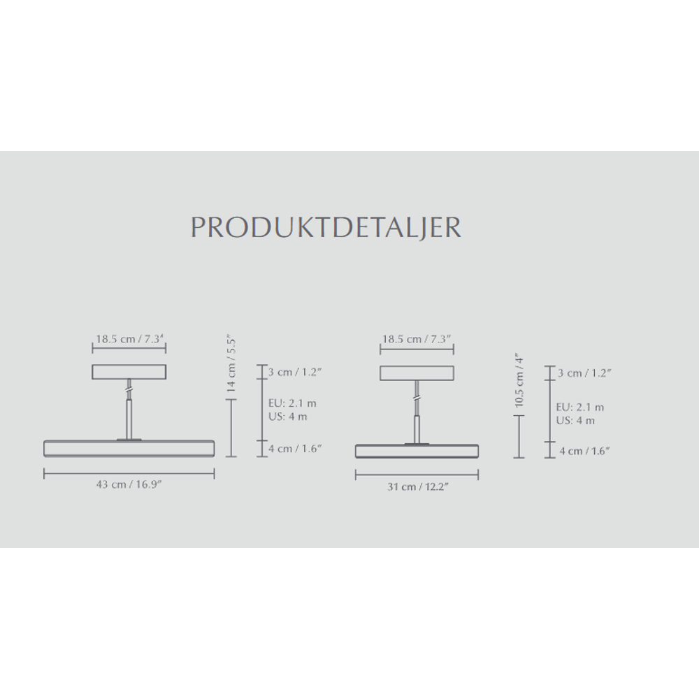 Asteria Mini - Nuance Mist 31 x 10,5 cm, 2.7m cordset Pendel
