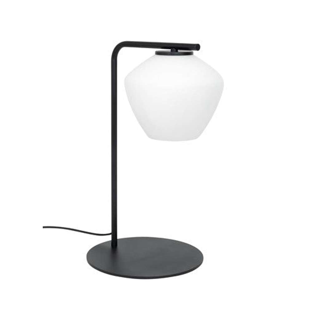 Dk bord sort/opal hvid glas Bordlampe