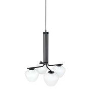 Dk 4 sort/opal hvid glas Pendel