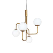 Strapatz: rå messing m opal hvid glas Loftlampe