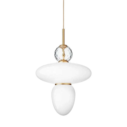 Rizzatto 43 pendel, satin brass / opal Loftlampe