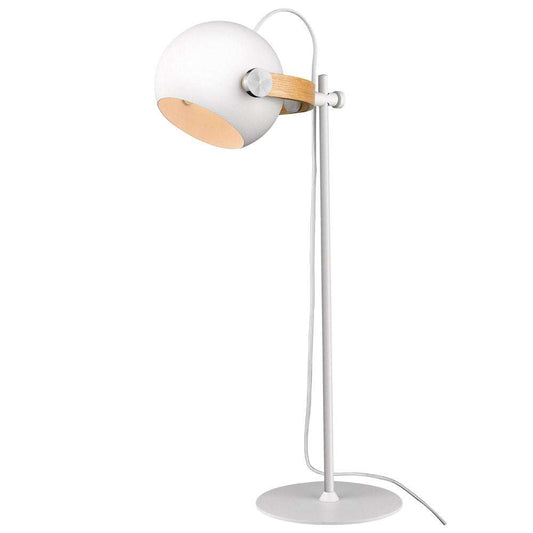 D.c  bordlampe ø18 e27,  hvid / eg