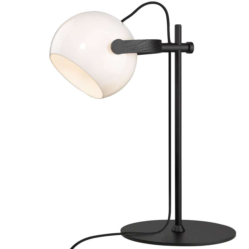 D.c bordlampe ø18 e27,  opalic m, eg-sort