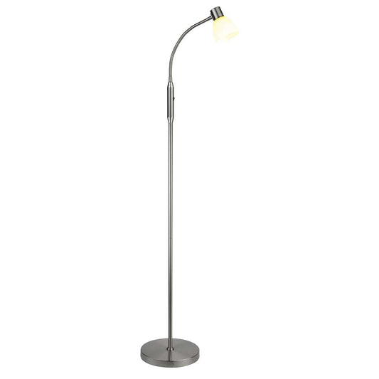 Hudson gulvl. led 1l g9, opal glas / b-stål