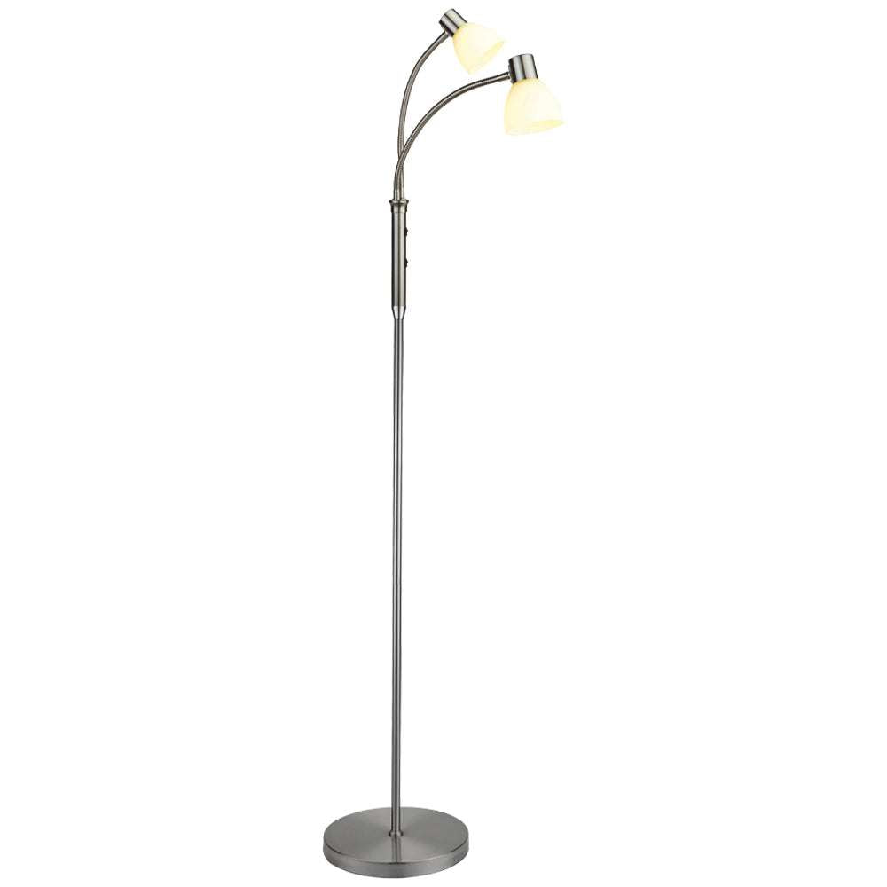 Hudson gulvl. led 2l g9, opal glas / b-stål