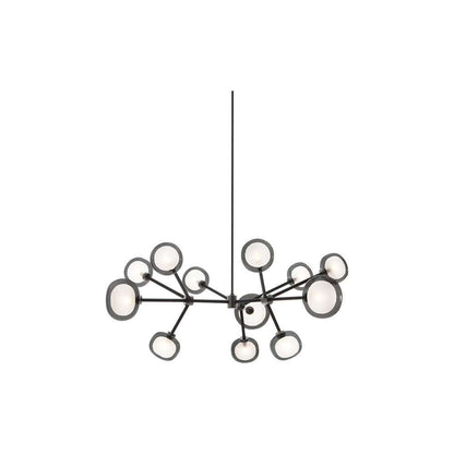 Nabila 552.12 chandelier matt black + black chrome + smoke glass Pendel