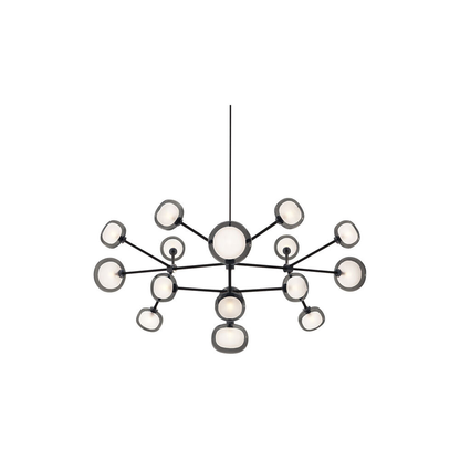 Nabila 552.16 chandelier matt black + black chrome + smoke glass Pendel Pendel