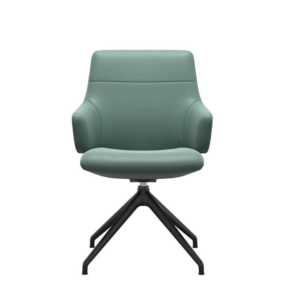 Stressless Chilli low D350 m/ armlæn - Cognac/sort - Paloma | Aqua Green, Mat sort