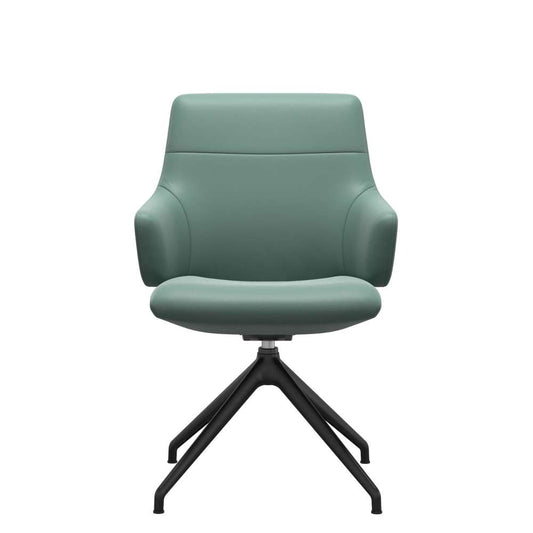 Stressless Chilli low D350 m/ armlæn - Cognac/sort - Paloma | Aqua Green, Mat sort