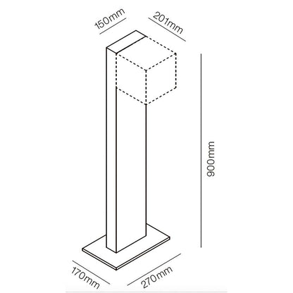 Cube xl stand black Udendørslampe