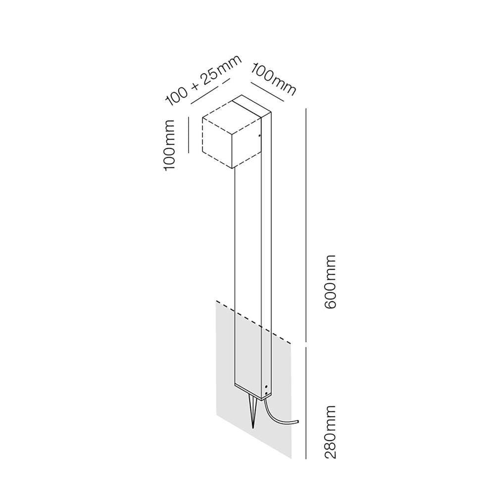 Cube stand black Udendørslampe