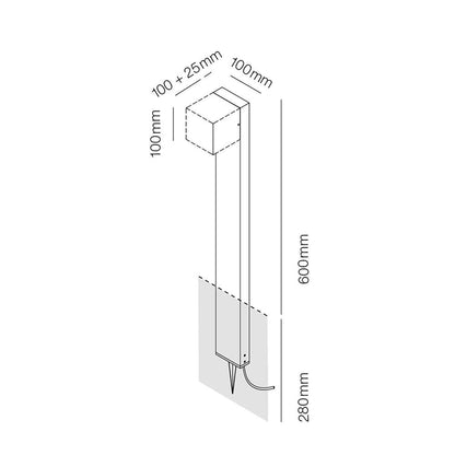 Cube stand black Udendørslampe