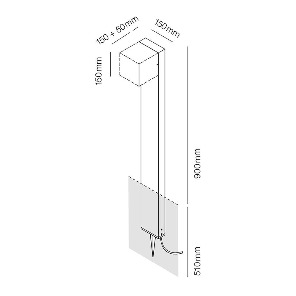 Cube xl stand grey Udendørslampe