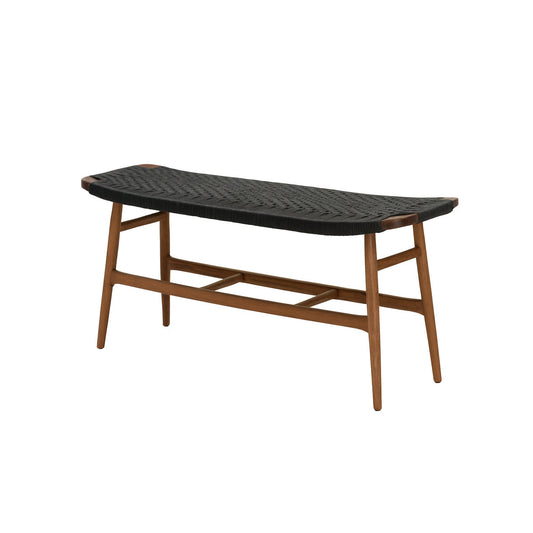 Freja Bench, Walnut with Black Woven Seat by Stellar Works
