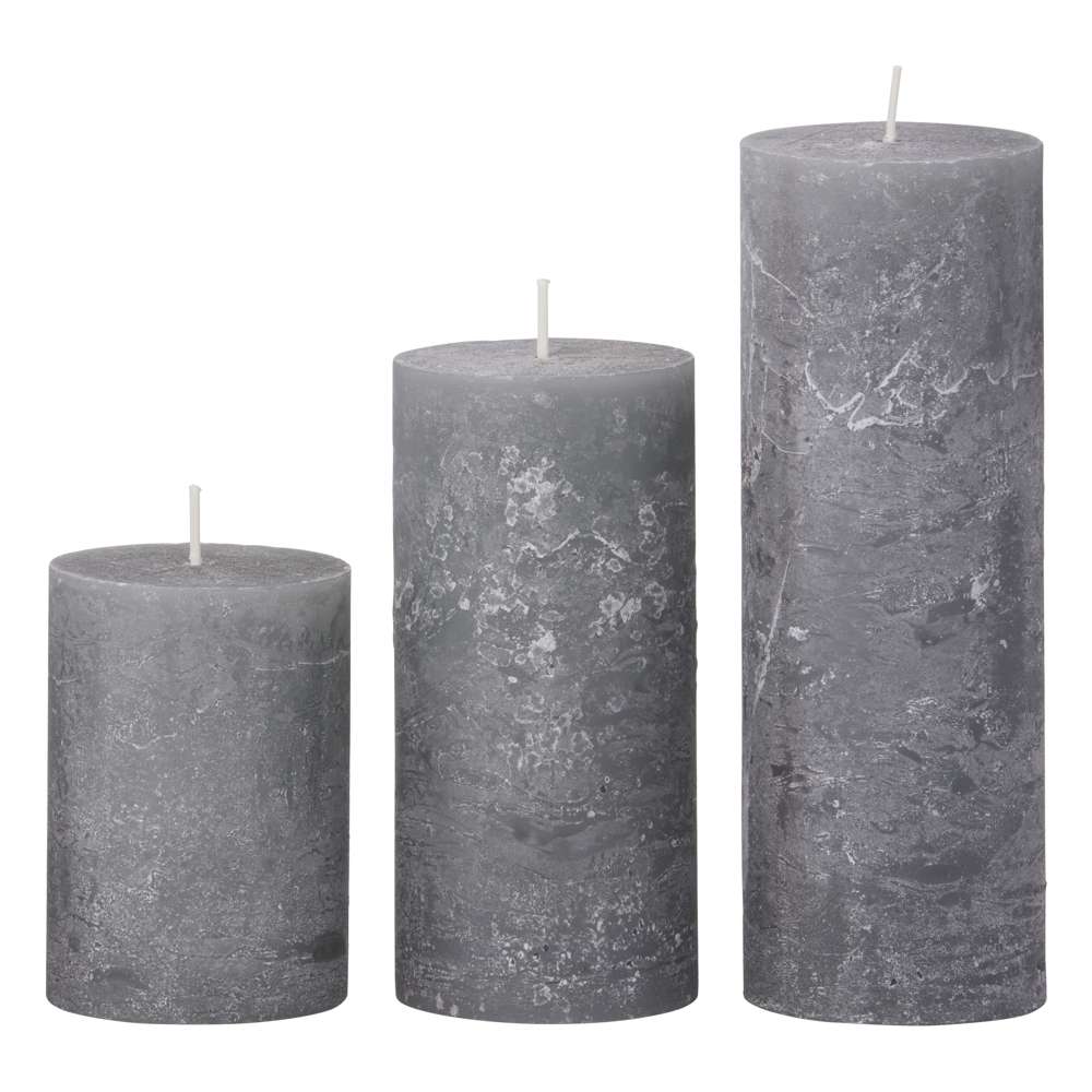 Cozy Living Rustic bloklys - Pearl grey - Ø7 x H10