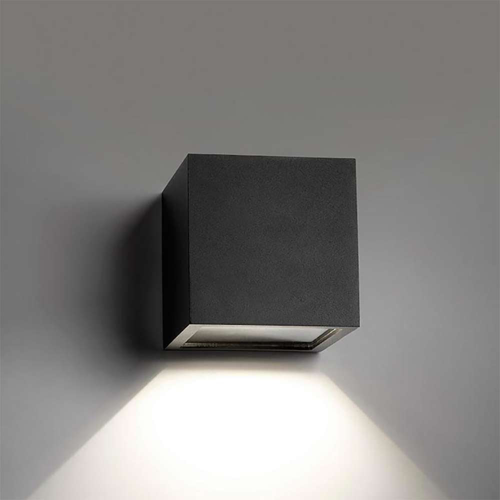 Cube down led black Udendørslampe