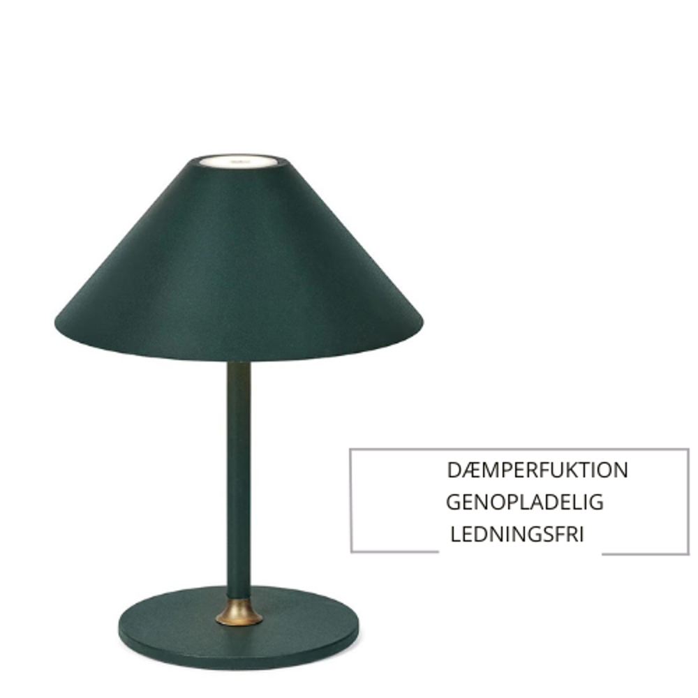 Hygge batteribordlampe ø15 - deep green Portable