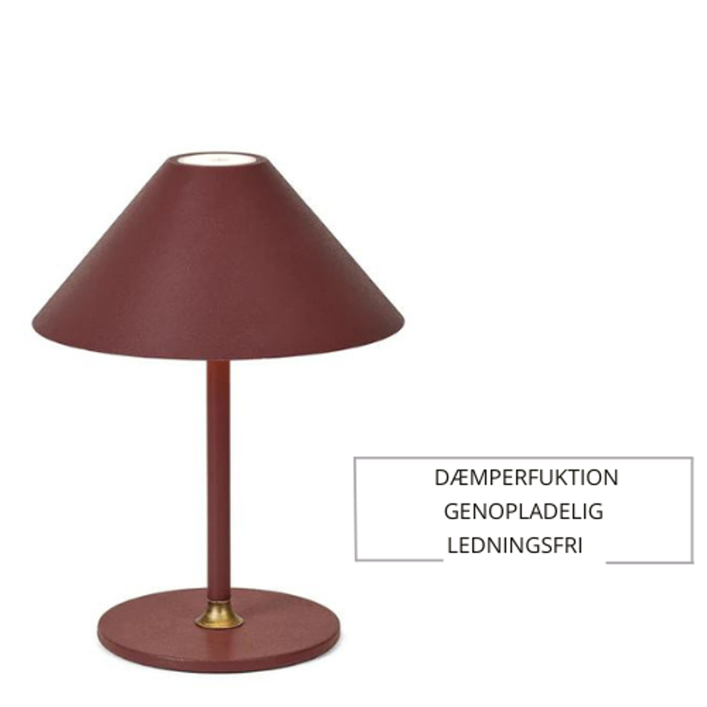 Hygge batteribordlampe ø15 - maroon red Portable