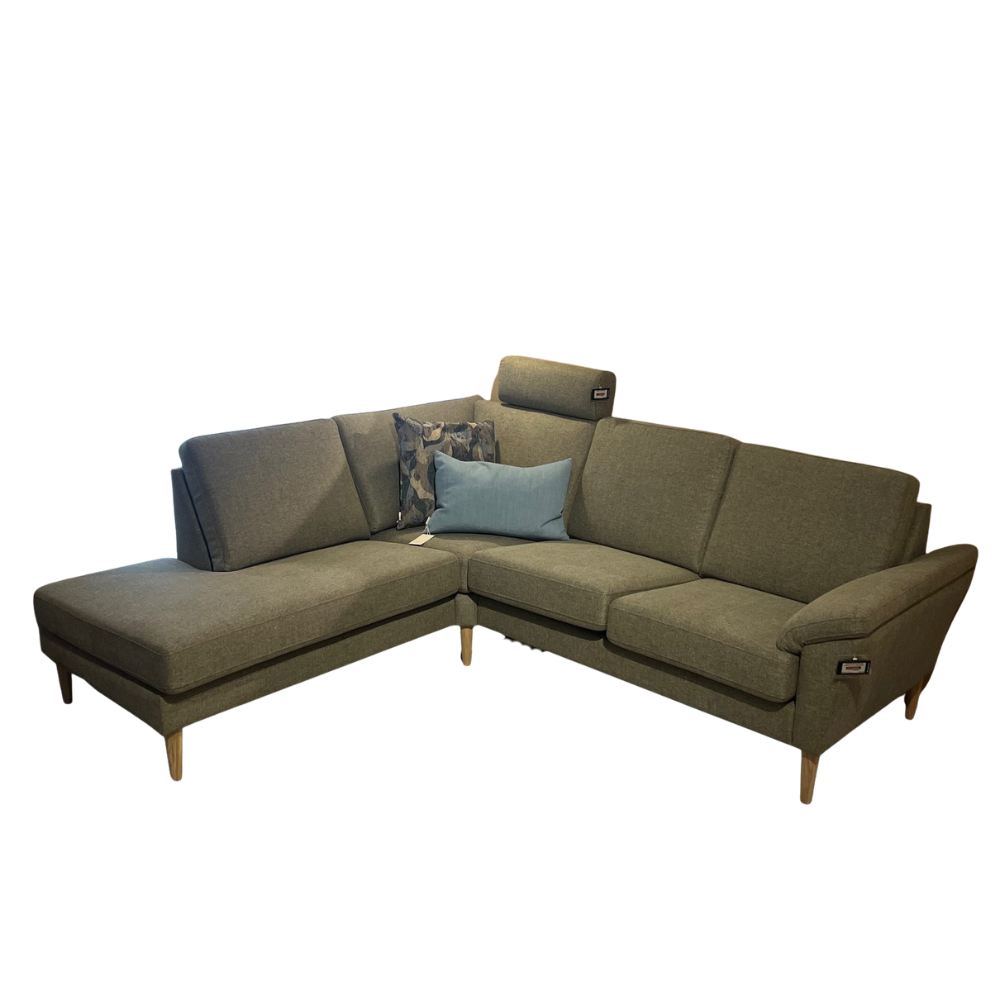 Lindholm hjørnesofa m/ puffend (V) u. nakkestøtte