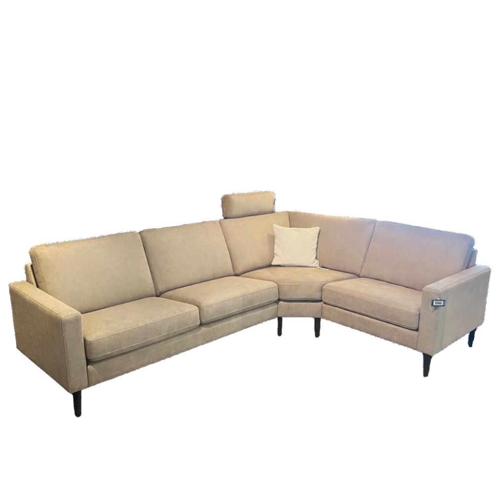 Lindholm hjørnesofa m/ puffend (H) u. nakkestøtte