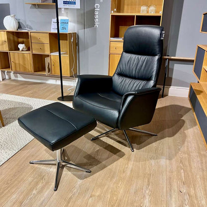 Hjort Knudsen Ara lænestol M slimline incl skammel