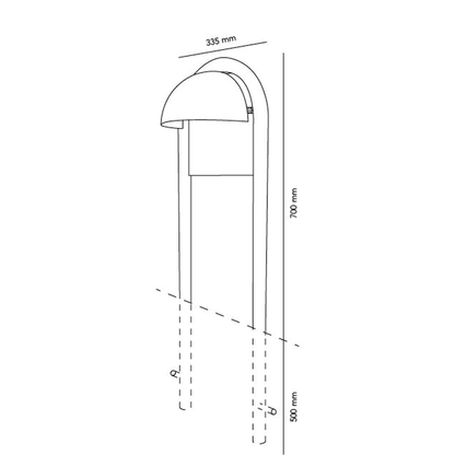 Rørhat stand 700mm white