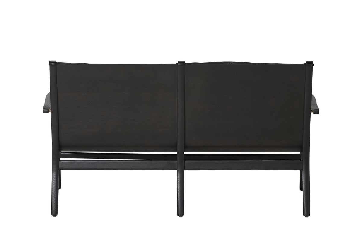 Rén Lounge Sofa 2-Seater in Black Painted Oak with Black Leather by Stellar Works