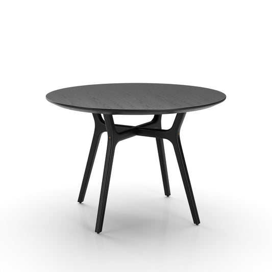 Rén Dining Table Ø110 cm in Black Painted Oak with Black Frame by Stellar Works